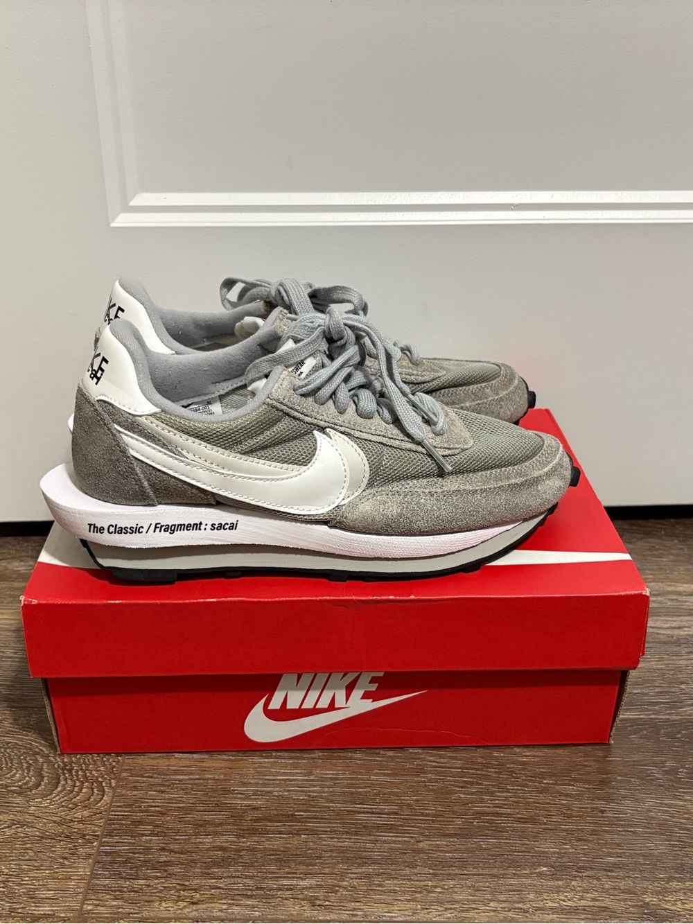 Nike LDWaffle x sacai x Fragment Design 'Light Smoke Grey' Men’s Sz 6
